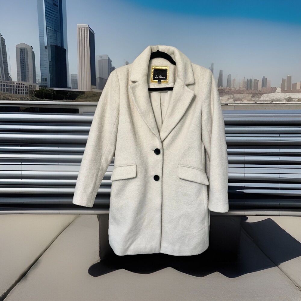 Sam Edelman XS ivory lined coat Wool‎ Blend